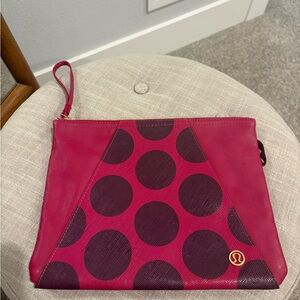 lululemon athletica Red/pink and maroon Polka Dot Clutch